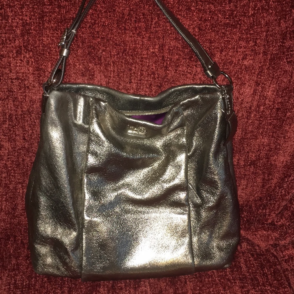 Beautiful metallic coach purse